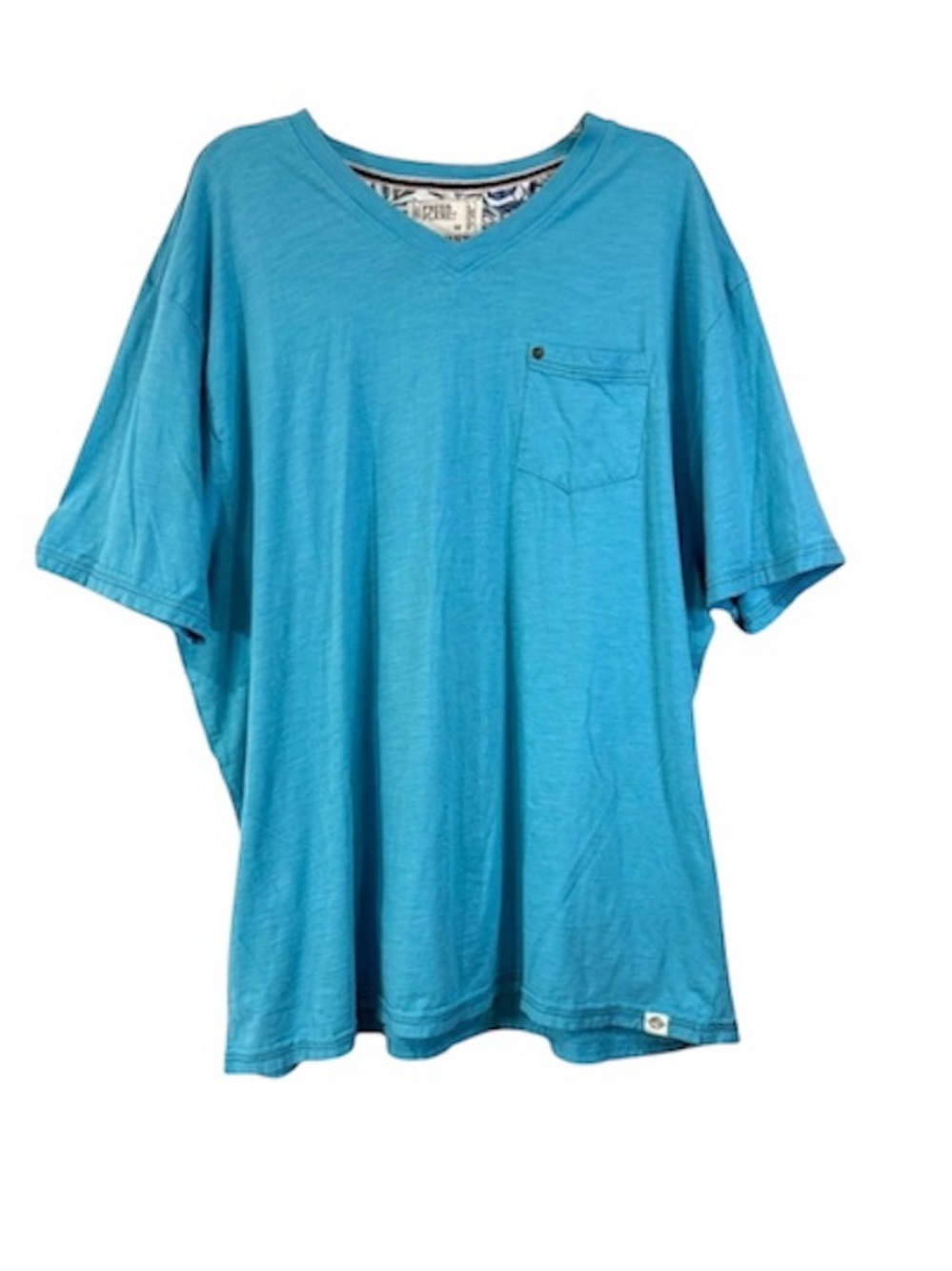 Free Planet Men V Neck Short Sleeve T Shirt  100% Organic Cotton Blue Size 3XL